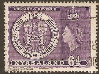 Nyasaland 1953 Rhodes Exhibition Stamp. SG171.