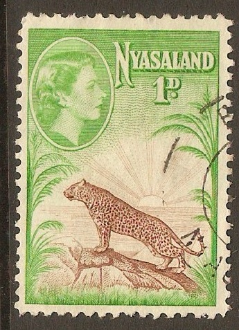 Nyasaland 1953 1d Brown and bright green. SG174.