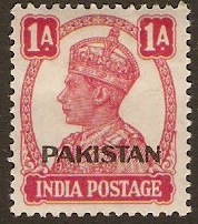 Pakistan 1947 1a Carmine. SG4.