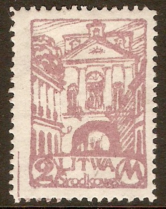 Central Lithuania 1920 2m Red. SG16.