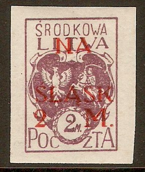 Central Lithuania 1921 2m +2m Violet. SG27.