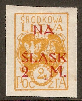 Central Lithuania 1921 2m +2m Yellow. SG28.