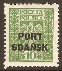 Port Gdansk 1929 10g Green. R22.