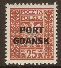 Port Gdansk 1929 25g Brown. R24.