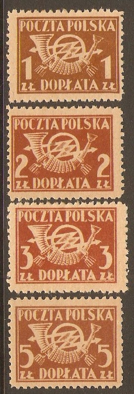 Poland 1945 Postage Due Stamps Set. SGD530-SGD533.