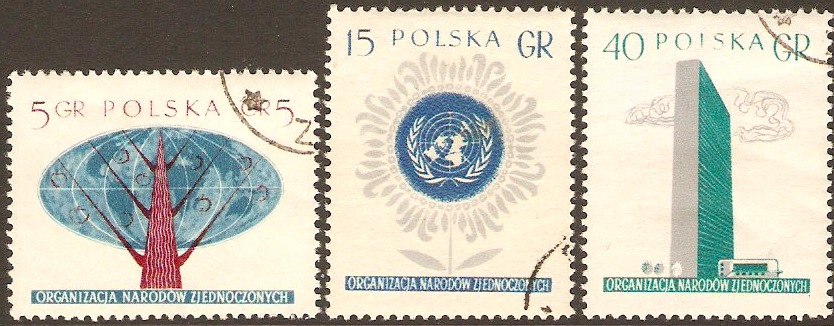 Poland 1957 UNO Commemoration. SG1000-SG1002.