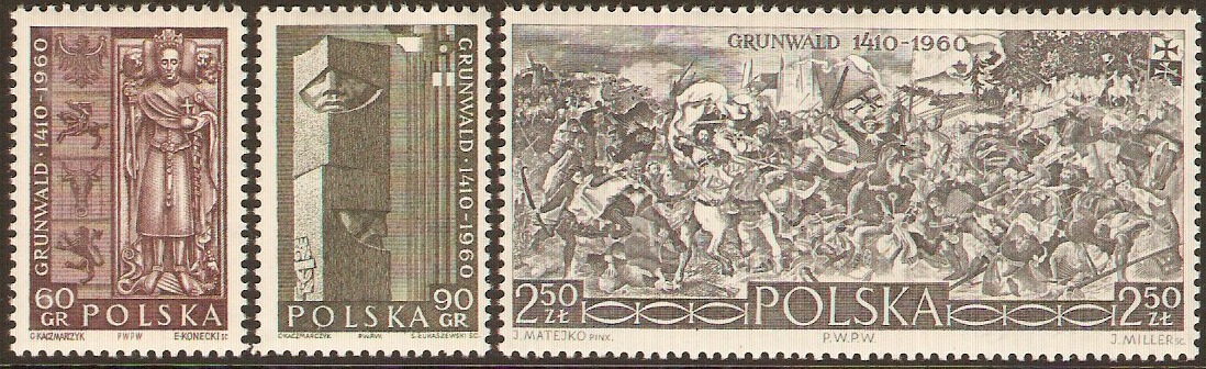 Poland 1960 Grunwald Anniversary. SG1168-SG1170.