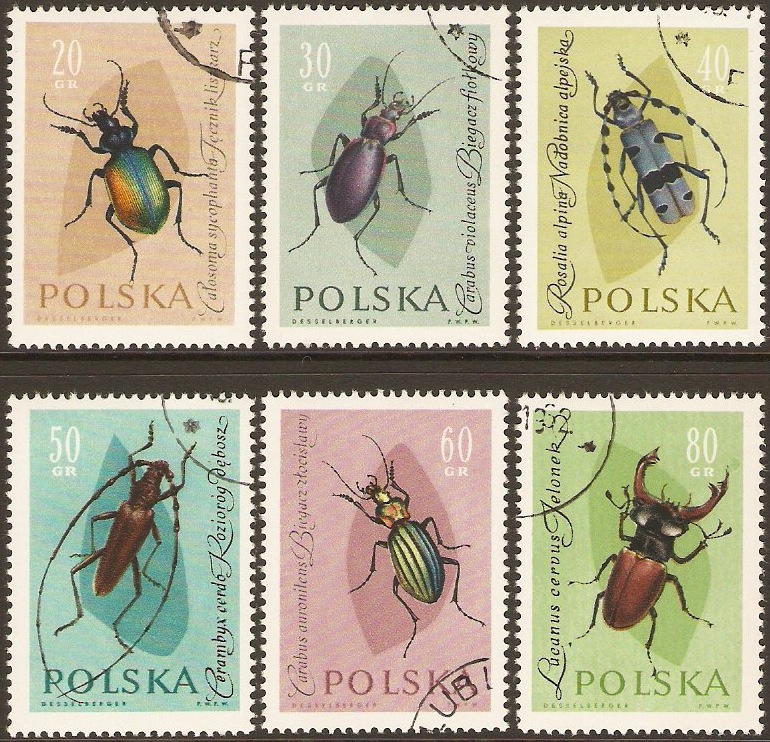 Poland 1961 Insects Part set. SG1269-SG1274.