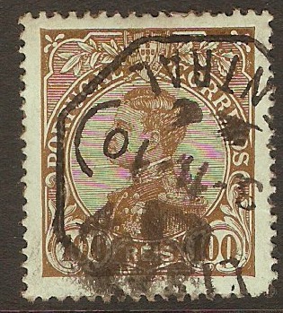 Portugal 1910 100r Brown on green. SG399.