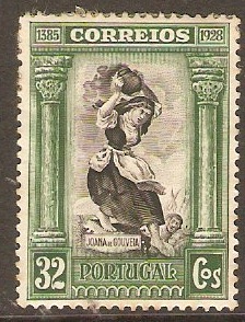 Portugal 1928 32c Green Independence Series. SG788