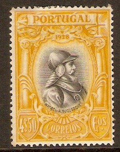 Portugal 1928 4E.50 Yellow Independence Series. SG795