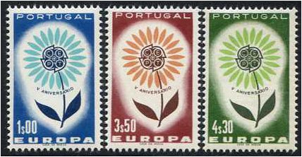 Portugal 1964 Europa Stamp Set. SG1249-SG1251.