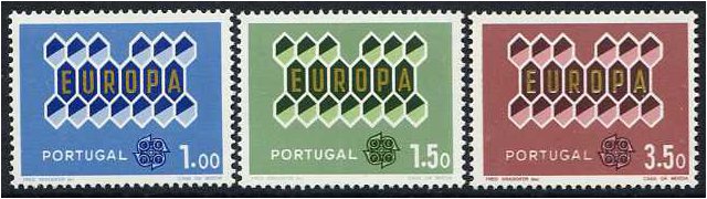 Portugal 1962 Europa Stamp Set. SG1213-SG1215.