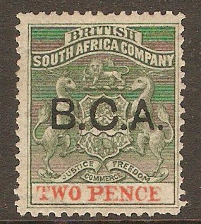 British Central Africa 1891 2d Sea-green and vermilion. SG2.