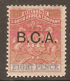 British Central Africa 1891 8d Rose-lake and ultramarine. SG6.