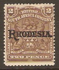 Rhodesia 1909 2d Brown. SG102.