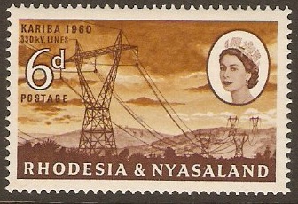 Rhodesia & Nyasaland 1960 6d Kariba Dam Series. SG33.
