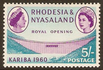 Rhodesia & Nyasaland 1960 5s Kariba Dam Series. SG37.