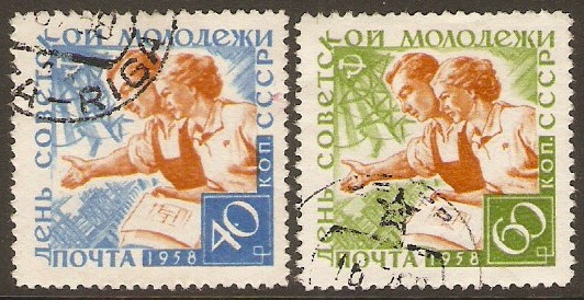 Russia 1958 Youth Day set. SG2215-SG2216.