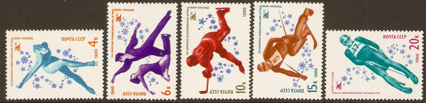 Russia 1980 Winter Olympic Games set. SG4956-SG4960.
