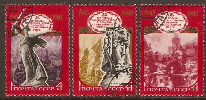 Russia 1980 WWII Victory Anniversary set. SG4986-SG4988.