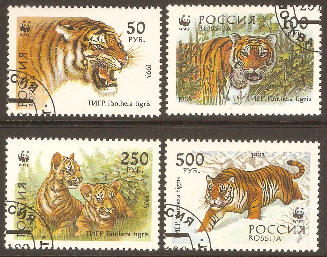 Russia 1993 Tigers set. SG6443-SG6446.