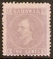 Sarawak 1875 Mauve on lilac. SG3.