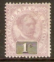 Sarawak 1888 1c Purple and black. SG8.