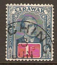 Sarawak 1918 1c Dull blue and carmine. SG50a.