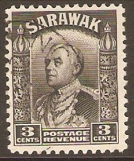 Sarawak 1934 3c Black. SG108.