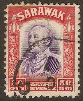 Sarawak 1934 50c Violet and scarlet. SG119.