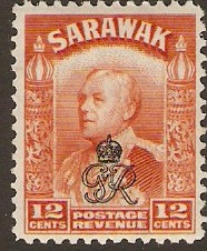 Sarawak 1947 12c Orange. SG157.