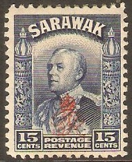 Sarawak 1947 15c Blue. SG158.