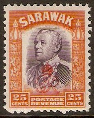 Sarawak 1947 25c Violet and orange. SG160.