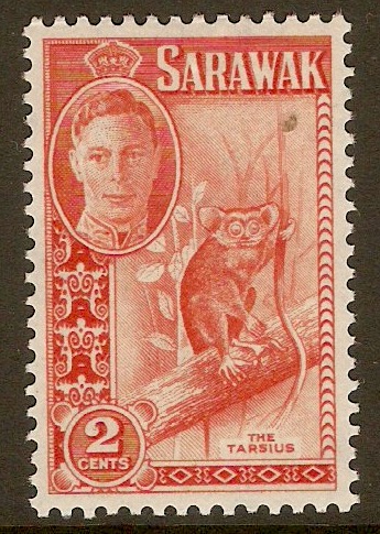 Sarawak 1950 2c Red-orange. SG172.