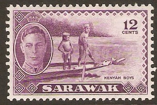 Sarawak 1950 12c Violet. SG178.