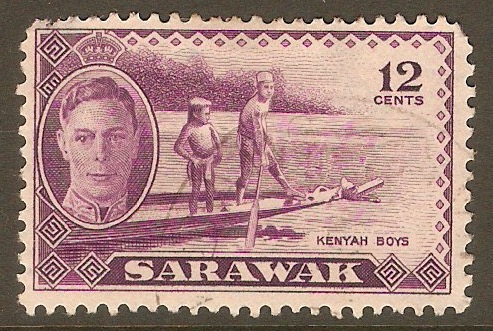 Sarawak 1950 12c Violet. SG178.