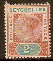 Seychelles 1897 2c Orange-brown and green. SG28.