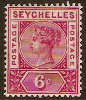 Seychelles 1897 6c. Carmine. SG29.