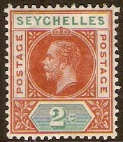 Seychelles 1912 2c Chestnut and green. SG71.