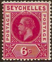 Seychelles 1912 6c Aniline-carmine. SG73a.