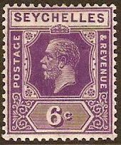 Seychelles 1921 6c Deep mauve. SG105.