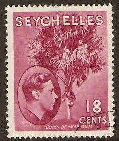 Seychelles 1938 18c carmine-lake. SG139c.