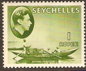 Seychelles 1938 1r yellow-green. SG146.