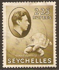 Seychelles 1938 2r.25 olive. SG148.