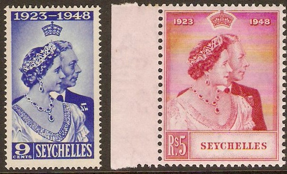 Seychelles 1948 Royal Silver Wedding Set. SG152-SG153.