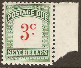 Seychelles 1951 3c scarlet and green. SGD2.