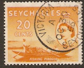Seychelles 1954 20c orange-yellow. SG179.