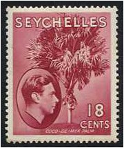 Seychelles 1938 18c. Carmine-Lake. SG139c.