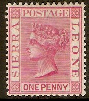 Sierra Leone 1884 1d Rose-carmine. SG28a.